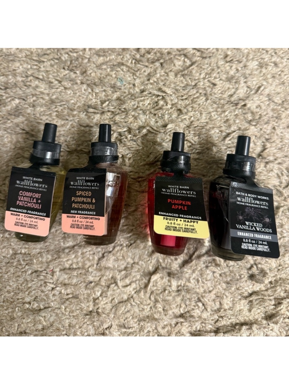 Bath & Body Works Patchouli, Pumpkin & Vanilla Woods Fall Wallflower Set of 4